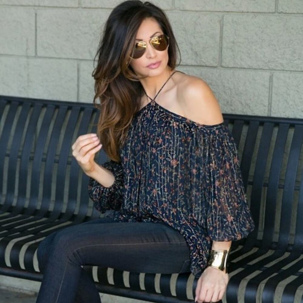 NWT ZIMMERMANN Silk Sheer Chiffon Off-Shoulder Paisley Havoc Suspend Top 4/6